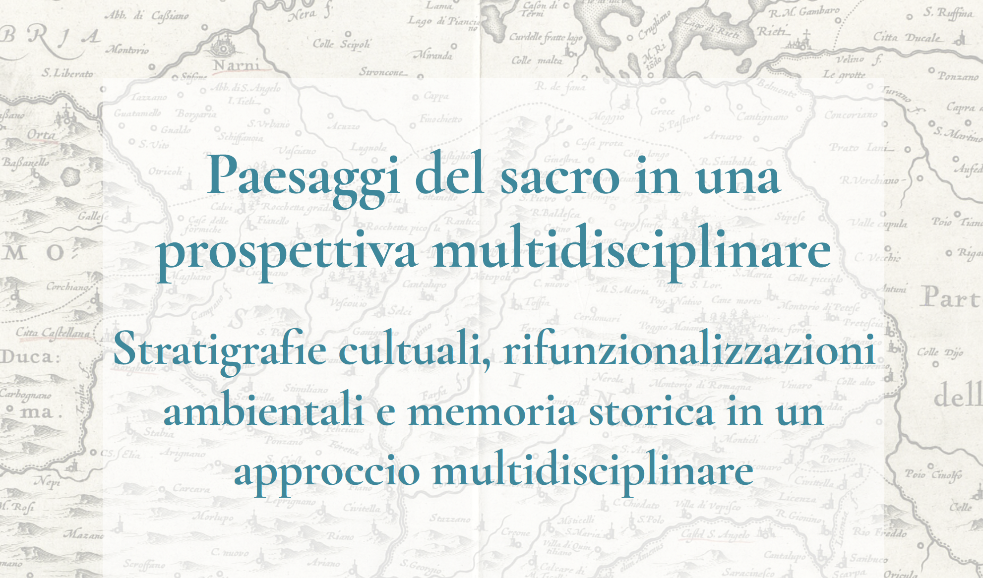 Tavola Rotonda “Paesaggi del sacro in una prospettiva multidisciplinare”